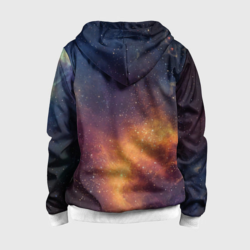 Детская толстовка на молнии Космос / 3D-Белый – фото 2