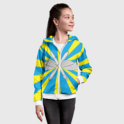 Толстовка на молнии детская Флаг ВВС, цвет: 3D-белый — фото 2