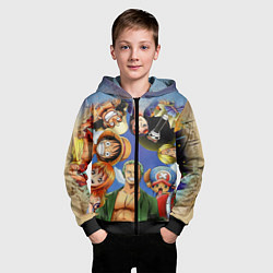 Толстовка на молнии детская One Piece, цвет: 3D-черный — фото 2