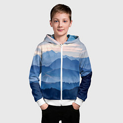 Толстовка на молнии детская Горы, цвет: 3D-белый — фото 2