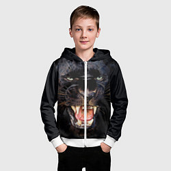 Толстовка на молнии детская Пантера, цвет: 3D-белый — фото 2