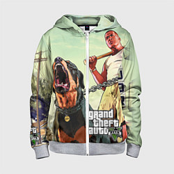 Толстовка на молнии детская GTA 5: Franklin Clinton, цвет: 3D-меланж