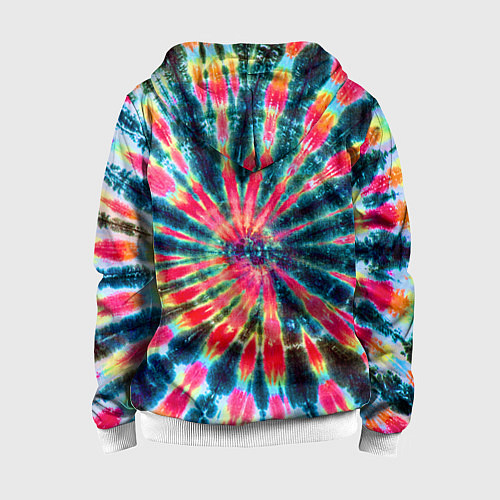 Детская толстовка на молнии Tie dye / 3D-Белый – фото 2