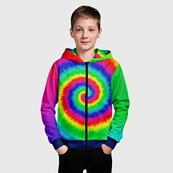 Толстовка на молнии детская Tie dye, цвет: 3D-синий — фото 2