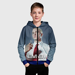 Толстовка на молнии детская Eminem Fire, цвет: 3D-синий — фото 2