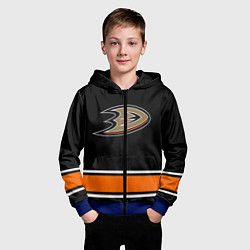 Толстовка на молнии детская Anaheim Ducks Selanne, цвет: 3D-синий — фото 2