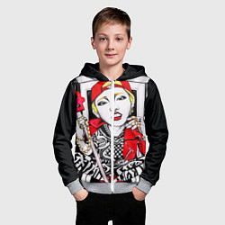 Толстовка на молнии детская Block b, цвет: 3D-меланж — фото 2