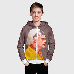 Толстовка на молнии детская Доктор Браун, цвет: 3D-белый — фото 2