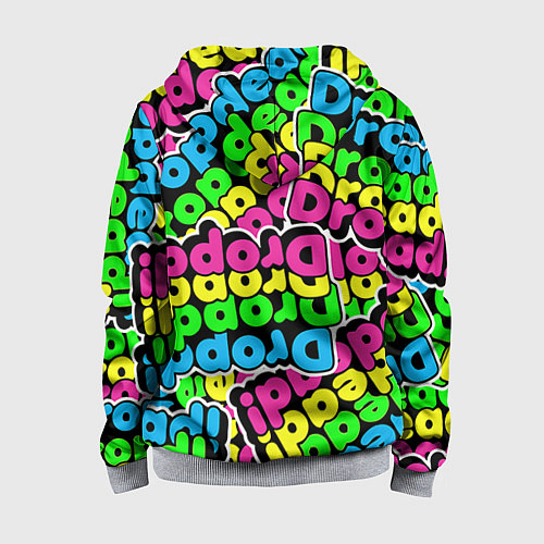 Детская толстовка на молнии Drop Dead: Acid Pattern / 3D-Меланж – фото 2