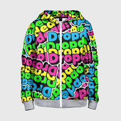 Толстовка на молнии детская Drop Dead: Acid Pattern, цвет: 3D-меланж