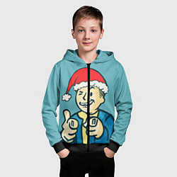 Толстовка на молнии детская Fallout New Year, цвет: 3D-черный — фото 2