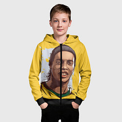 Толстовка на молнии детская Ronaldinho Art, цвет: 3D-черный — фото 2