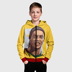 Толстовка на молнии детская Ronaldinho Art, цвет: 3D-красный — фото 2