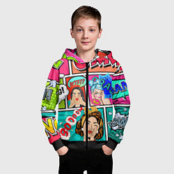 Толстовка на молнии детская POP ART, цвет: 3D-черный — фото 2