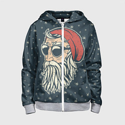 Детская толстовка на молнии Санта хипстер