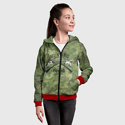 Толстовка на молнии детская Hunting & Fishing, цвет: 3D-красный — фото 2