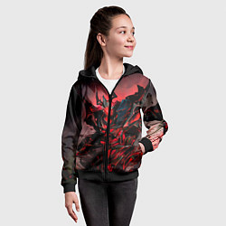 Толстовка на молнии детская Shadow Fiend, цвет: 3D-черный — фото 2