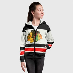 Толстовка на молнии детская Chicago Blackhawks, цвет: 3D-черный — фото 2