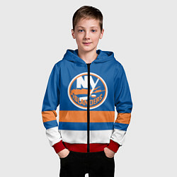 Толстовка на молнии детская New York Islanders, цвет: 3D-красный — фото 2