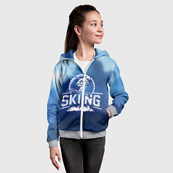 Толстовка на молнии детская Лыжный спорт, цвет: 3D-меланж — фото 2