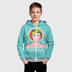 Толстовка на молнии детская David Bowie: pop-art, цвет: 3D-меланж — фото 2