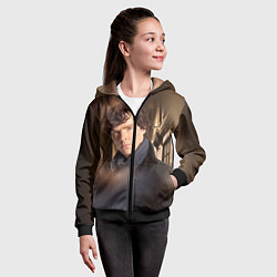 Толстовка на молнии детская Бенедикт Камбербэтч 1, цвет: 3D-черный — фото 2