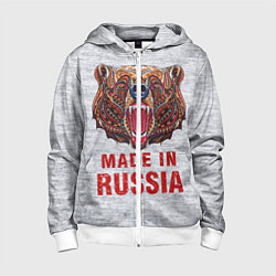 Детская толстовка на молнии Bear: Made in Russia