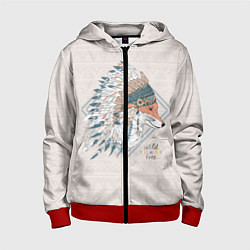 Толстовка на молнии детская Fox: Wild Free, цвет: 3D-красный