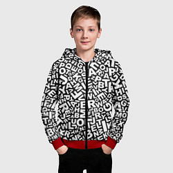 Толстовка на молнии детская Английский алфавит, цвет: 3D-красный — фото 2