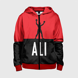 Толстовка на молнии детская Ali Boxing, цвет: 3D-красный