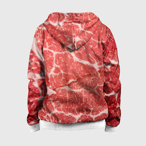Детская толстовка на молнии Кусок мяса / 3D-Белый – фото 2