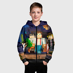 Толстовка на молнии детская Minecraft Men's, цвет: 3D-черный — фото 2