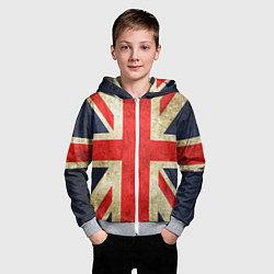 Толстовка на молнии детская Великобритания, цвет: 3D-меланж — фото 2
