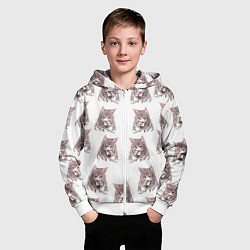 Толстовка на молнии детская Лисичка аниме, цвет: 3D-белый — фото 2