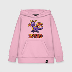 Толстовка детская хлопковая Spyro: 8 bit, цвет: светло-розовый