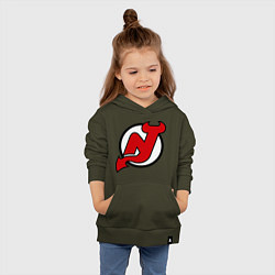 Толстовка детская хлопковая New Jersey Devils, цвет: хаки — фото 2