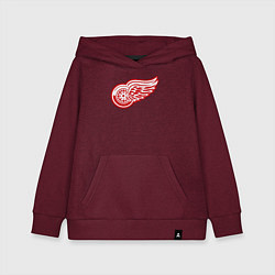 Толстовка детская хлопковая Detroit Red Wings, цвет: меланж-бордовый