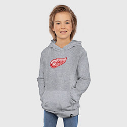 Толстовка детская хлопковая Detroit Red Wings, цвет: меланж — фото 2