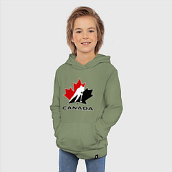 Толстовка детская хлопковая Canada, цвет: авокадо — фото 2