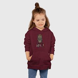 Толстовка детская хлопковая Сова-шаман, цвет: меланж-бордовый — фото 2