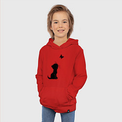 Толстовка детская хлопковая Котенок и бабочка, цвет: красный — фото 2