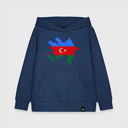 Толстовка детская хлопковая Azerbaijan map, цвет: тёмно-синий