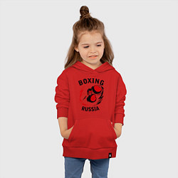 Толстовка детская хлопковая Boxing Russia Forever, цвет: красный — фото 2
