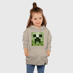 Толстовка детская хлопковая Мinecraft creeper, цвет: миндальный — фото 2