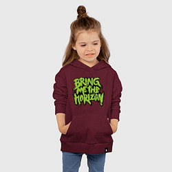 Толстовка детская хлопковая Bring me the horizon, цвет: меланж-бордовый — фото 2