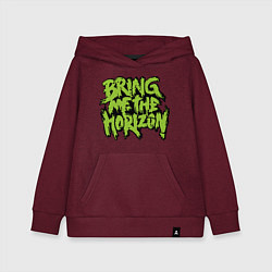 Толстовка детская хлопковая Bring me the horizon, цвет: меланж-бордовый