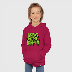 Толстовка детская хлопковая Bring me the horizon, цвет: маджента — фото 2