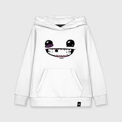 Толстовка детская хлопковая Super Meat Boy: Face, цвет: белый