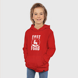 Толстовка детская хлопковая FAST FOOD олень в прицеле, цвет: красный — фото 2