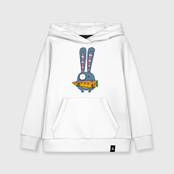 Толстовка детская хлопковая Заяц с морковкой, цвет: белый